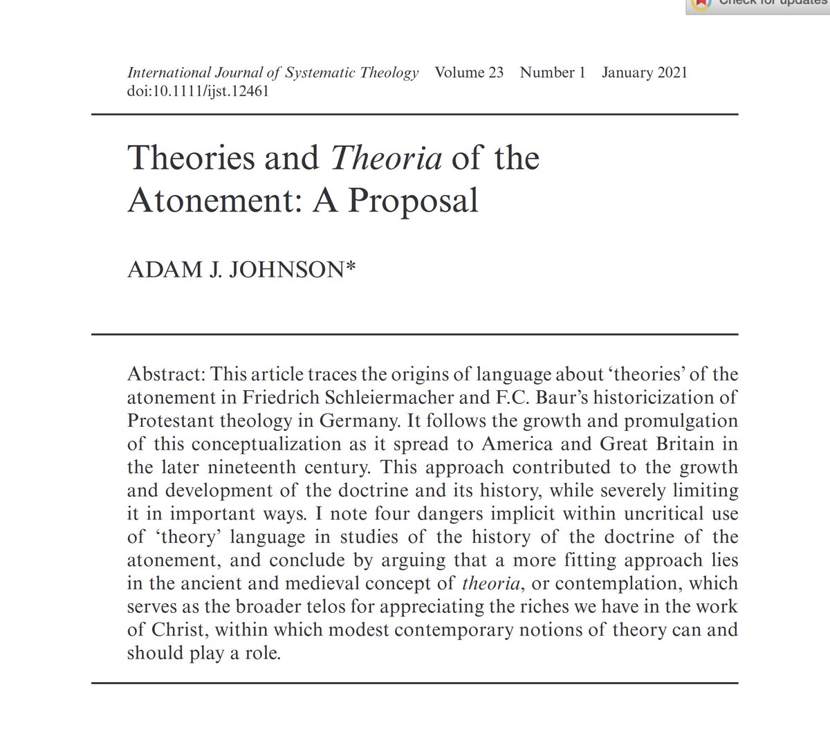 JJ_Denhollander's tweet photo. Everyone needs to read this article by Adam Johnson, who does excellent work on the topic of atonement. 

As a bonus we get to blame 19th century German liberals for some of the confusion, which feels right at home as a conservative baptist. https://t.co/5Ac1K8wQMA