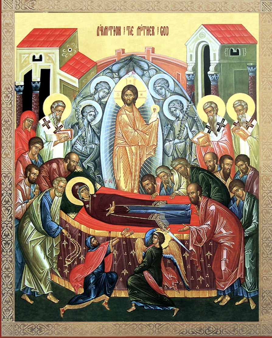 Feast Day of the Falling Asleep of the Virgin Mary. The Holy Mother of God dedicated her life to her Son, honored God in all that she did. When she died, her body was taken up to Heaven to dwell as Queen of Heaven. All glory, honor, &amp; worship are due her.