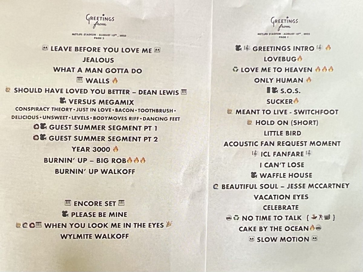 spacemanjonas's tweet photo. full jonas brothers metlife setlist! 8.10.25 https://t.co/zD1npMvWV2
