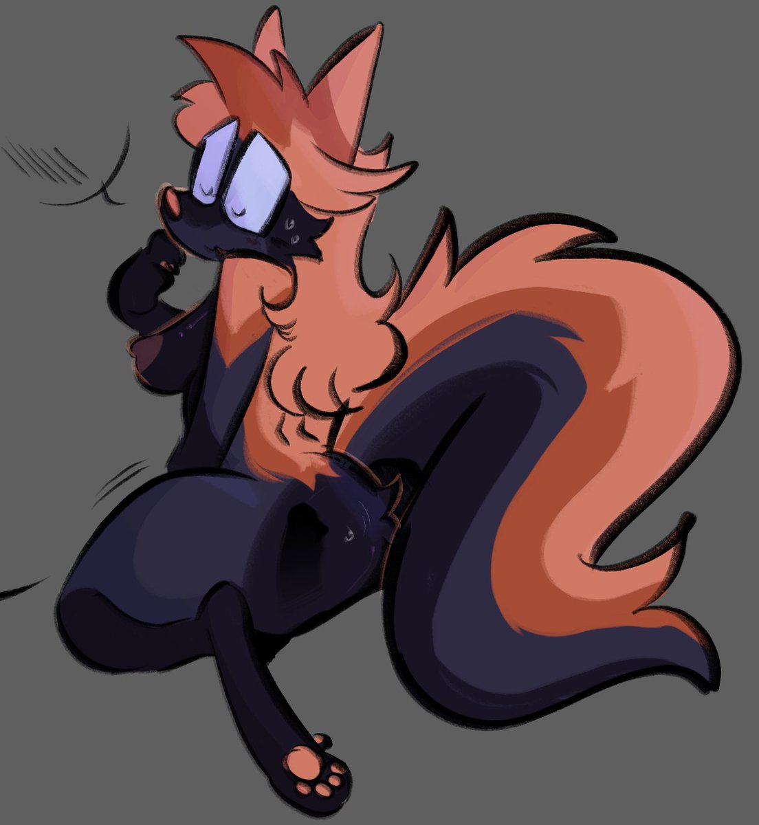 AFrackhead's tweet photo. Nerdy fox who WILL sit on you while talking about her niche interests 🖤🧡 https://t.co/5emWLAusNM