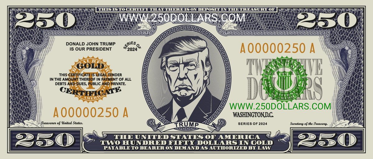 TRUMP $250 Dollar Bill !!!!!
250DOLLARS.COM
CA: 7nEx3cF6bgD2LDh3MimokRPbAV97TFsGKQyjRKN7pump