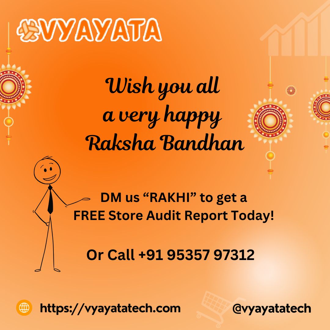 vyayatatech's tweet photo. We protect your eCommerce store with No more struggles on Amazon, Flipkart or Meesho?

dm RAKHI to get a FREE Store Audit 
#rakshabandhan2025 #ecommerceindia #supportsellers #vyayatatech #smallbusinesssupport #flipkartseller #AmazonSellerIndia #MeeshoSeller #rakshabandhanoffer https://t.co/xyJRLHWa5U