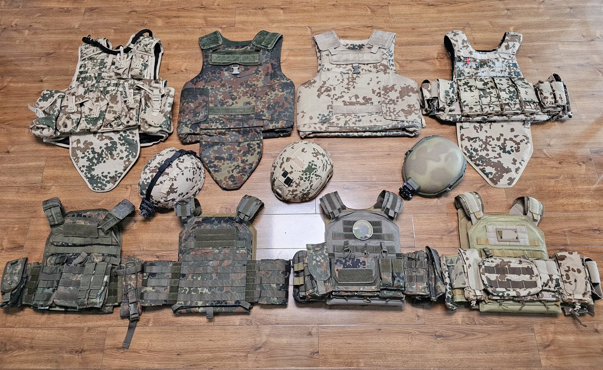 PFIO8's tweet photo. 2000年后至今德国国防军伞兵&amp;EGB主要使用的背心合集，胸挂、携行背心和通讯回头再拍
（其实还差个mobast） https://t.co/Vuy4UrYa8l