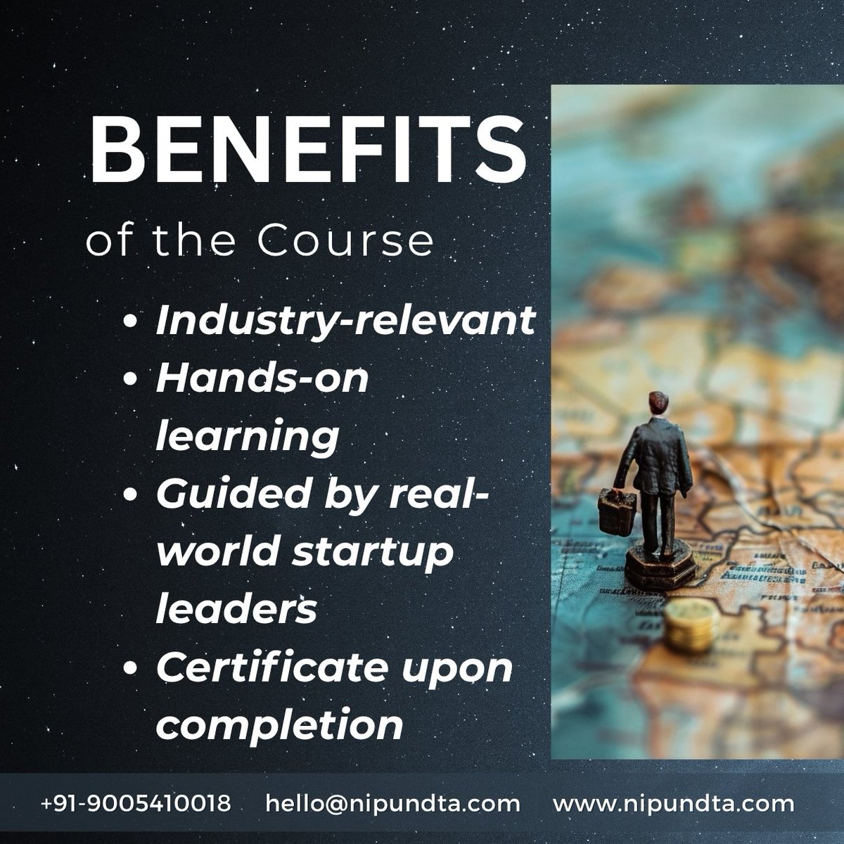 nipundta's tweet image. Turn Your Startup Dream into Reality!
Join our Entrepreneurship Course and learn how to go from Idea to Execution, validate business opportunities, explore startup models, and get inspired by real case studies from Indian entrepreneurs.
📲 Register Now!