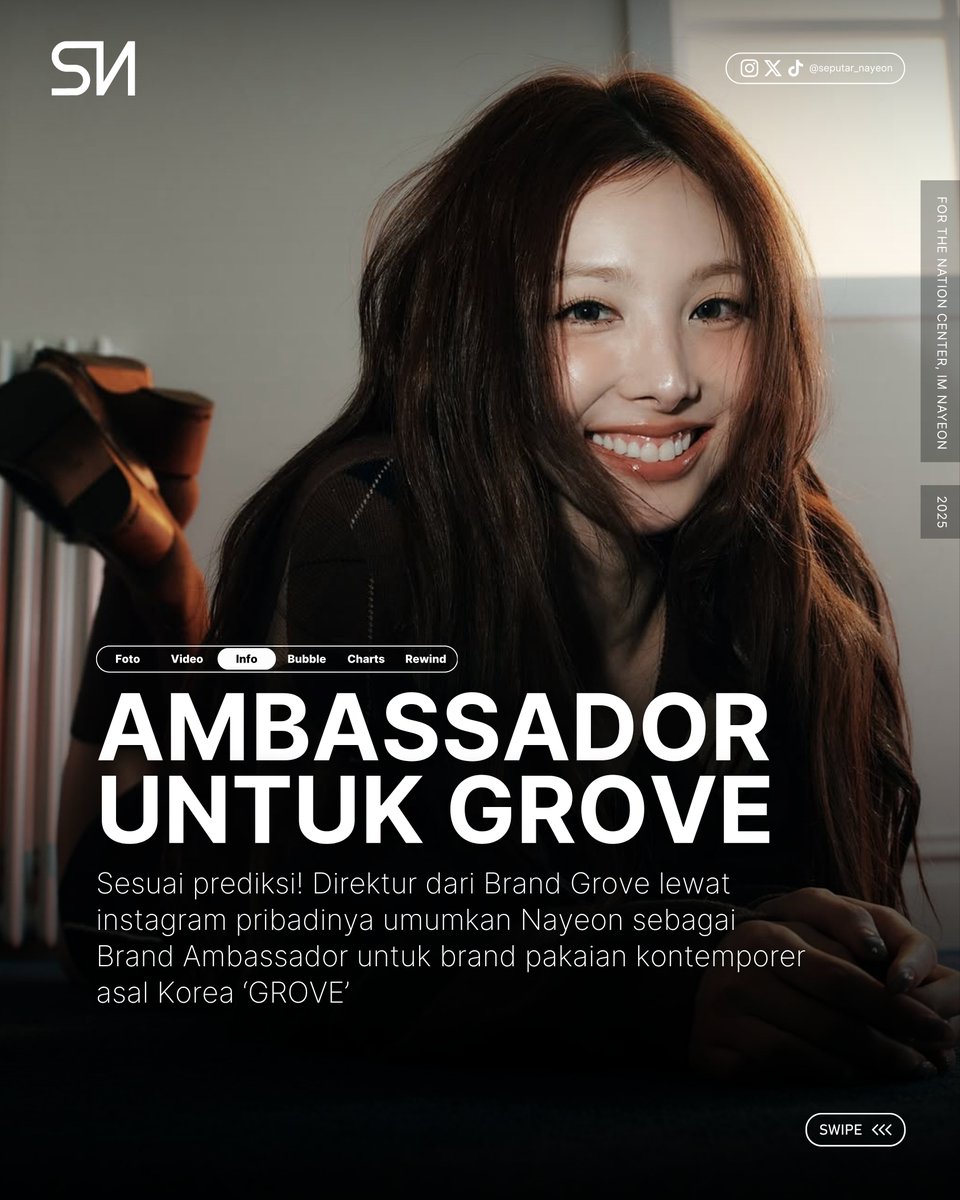 seputar_nayeon's tweet photo. #SNI_INFO | Sesuai prediksi! Direktur dari Brand Grove lewat instagram pribadinya umumkan Nayeon sebagai Brand Ambassador untuk brand pakaian kontemporer asal Korea 'GROVE'
#TWICE #NAYEON #트와이스 #나연 #임나연
#ナヨン #林娜璉 @JYPETWICE @JYPETWICE_JAPAN https://t.co/xG7bhMWbPF