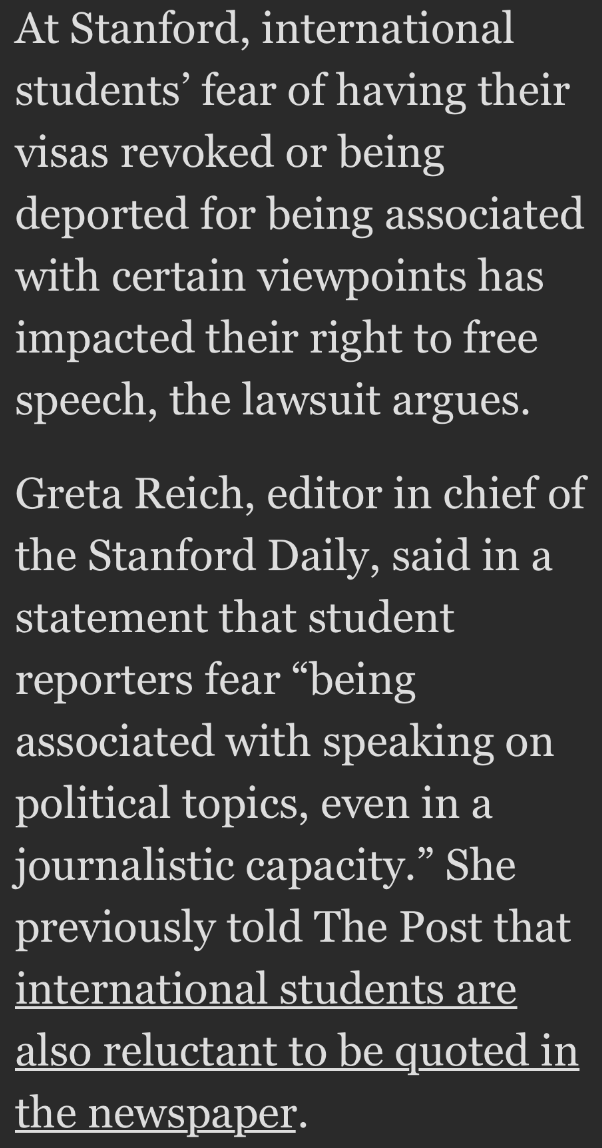 SPJ NorCal Chapter @spj-norcal.bsky.social (@spj_norcal) on Twitter photo SPJ NorCal is troubled by the alleged conditions that led to this lawsuit on behalf of <a href="/StanfordDaily/">The Stanford Daily</a>, and support the student journalists in the fight against the federal government for free speech that's ensnared noncitizens washingtonpost.com/education/2025… SPJ NorCal is troubled by the alleged conditions that led to this lawsuit on behalf of <a href="/StanfordDaily/">The Stanford Daily</a>, and support the student journalists in the fight against the federal government for free speech that's ensnared noncitizens washingtonpost.com/education/2025…