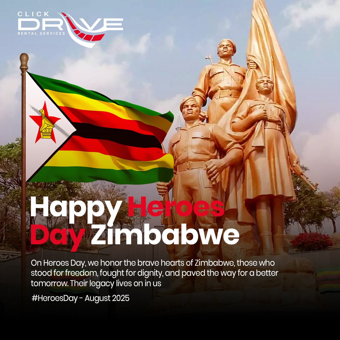 ClickdriveZim's tweet image. 🇿🇼 Heroes Day – Honoring Zimbabwe’s Legacy of Courage 🇿🇼

Today, as Zimbabwe commemorates Heroes Day, we pause to remember the gallant sons and daughters who sacrificed their lives for our nation’s liberation. These brave men and women stood tall in the face of colonial…