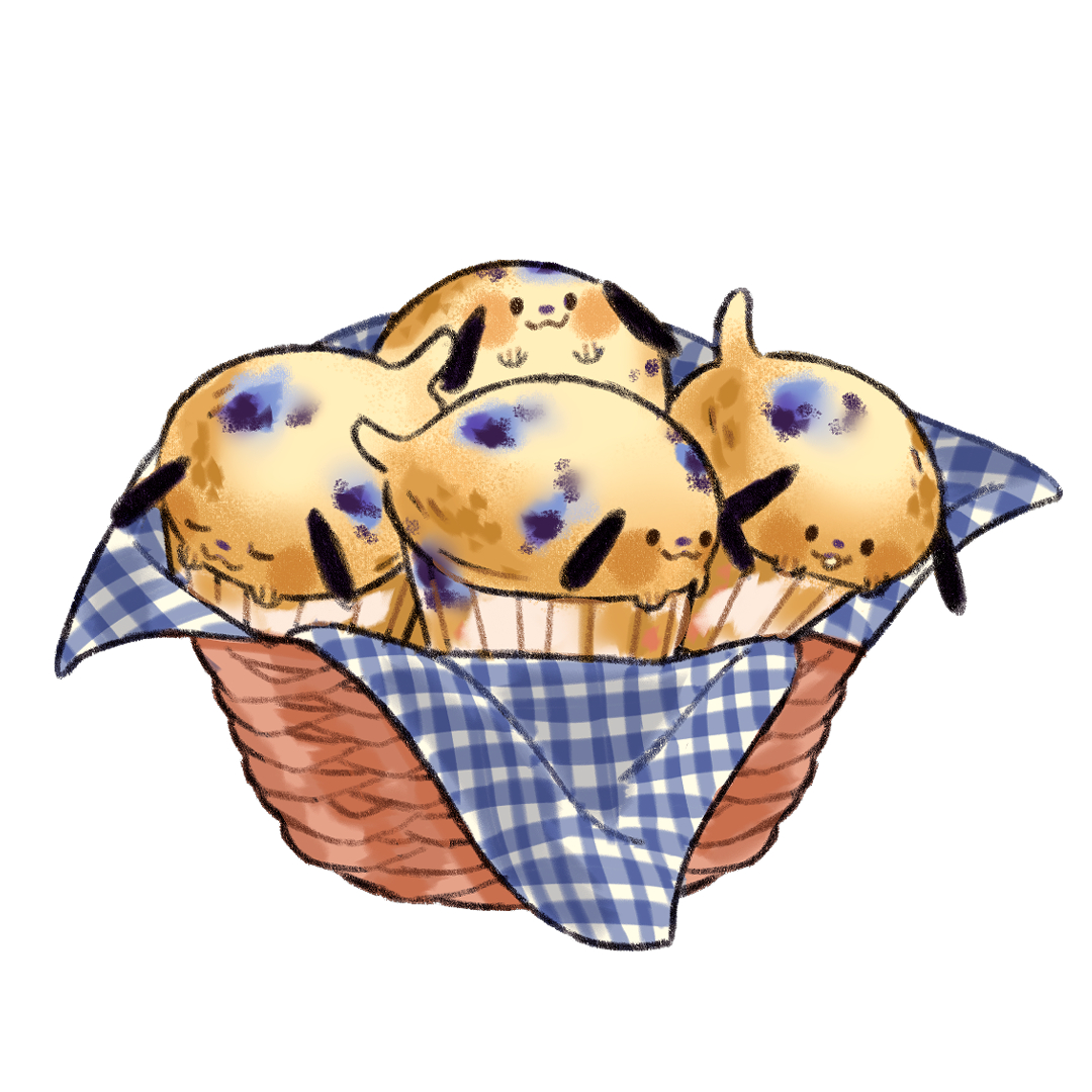 A fresh batch of blueberry muffin pups!