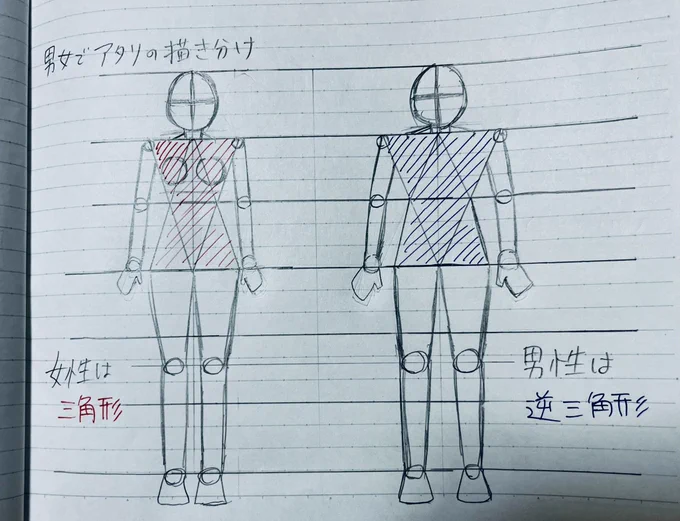 ノート直撮りで空間歪んでて草

このページ勉強するとき
「私は!!男女でアタリの描き分けができなかったから!!!男が描けねぇんだ!!!」
ってめっちゃ納得した

克服できるかもしれねぇ… 