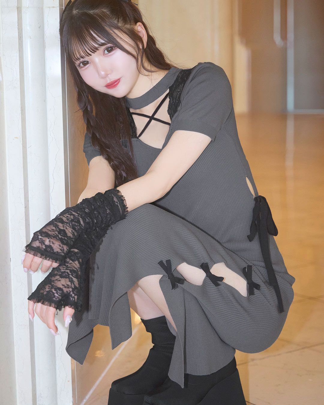 ミシェルマカロン　リボンウエストコート　あざとかわいい　さえこさん ミシェルマカロン リボンウエストコート あざとかわいい さえこ