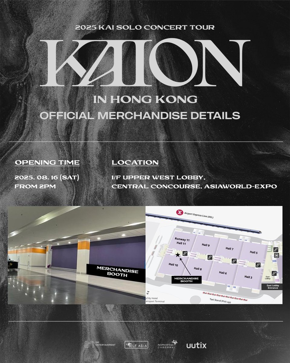 2025 KAI SOLO CONCERT TOUR <KAION> IN HONG KONG 🐻

【Official Merchandise Sales Notice】

Opening Time: Aug 16, 2025 (Sat) From 2PM
Location: 1/F, Upper West Lobby, Central Concourse, AsiaWorld-Expo

#KAI #카이 #EXO #엑소 #weareoneEXO
#KAION #KAI_KAION
#KAI_SOLO_CONCERT_TOUR