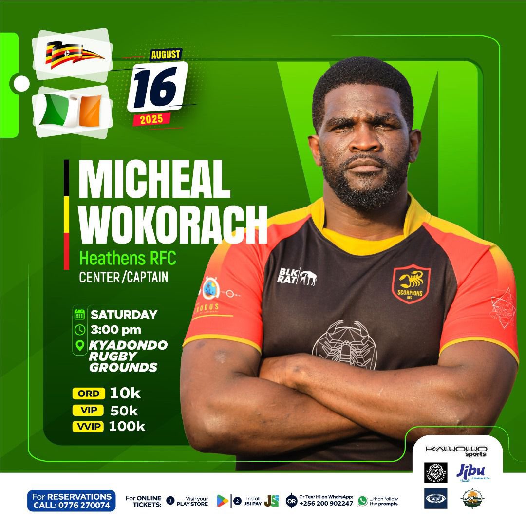 Kyadondo Rugby Football Club (@kyadondo_rugby) on Twitter photo NEW WEEK, NEW GAME
The <a href="/UgAllStars/">UG ALL STARS</a> take on <a href="/BCRFC/">BlackrockCollege RFC</a> on 16th August at Kyadondo.
Buy your ticket on the JSI app or use the JSI WhatsApp number 0200902247 today.
10K Ord. || 50K VIP || 100K VVIP
#UGAllStarsVsIrishBlackRock #RugbyTour #IrishBlackRockInUG NEW WEEK, NEW GAME
The <a href="/UgAllStars/">UG ALL STARS</a> take on <a href="/BCRFC/">BlackrockCollege RFC</a> on 16th August at Kyadondo.
Buy your ticket on the JSI app or use the JSI WhatsApp number 0200902247 today.
10K Ord. || 50K VIP || 100K VVIP
#UGAllStarsVsIrishBlackRock #RugbyTour #IrishBlackRockInUG