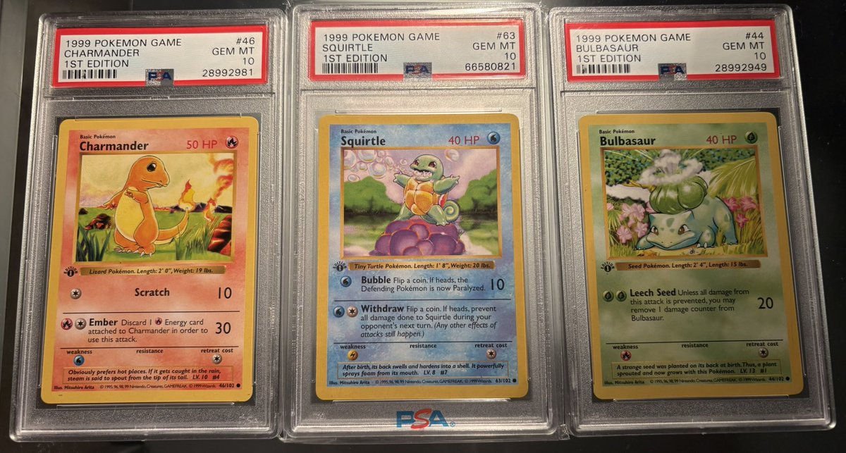 First edition starters PSA 10 

Personal collecting goal achieved ❤️