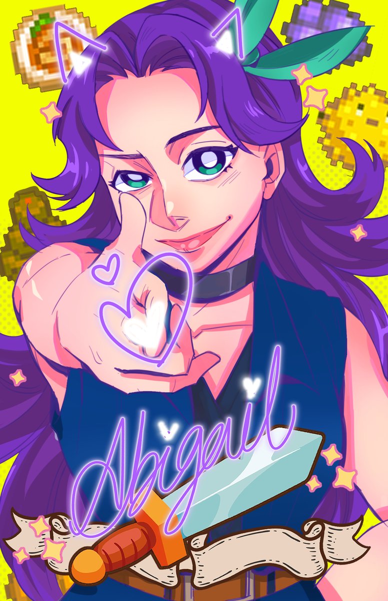 Done this with awesome artists for 9th Anniversary of Stardew Valley back then. I love our rock eater girl!

#StardewValley #StardewValleyAbigail