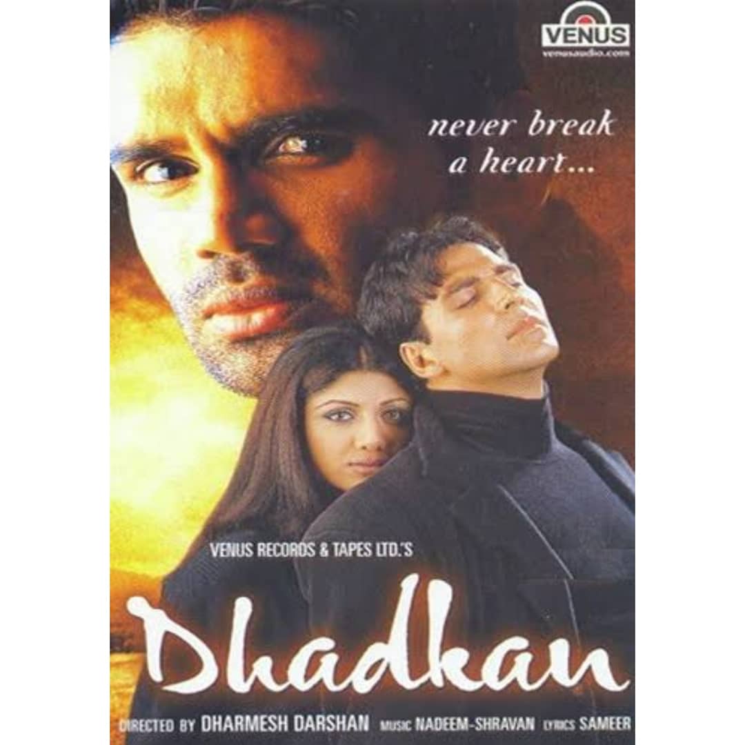 Bhushanadhau1's tweet photo. Celebrating #25YearsOfDhadkan Today - One Of Best Movie Ever With BLOCKBUSTER Music Album &amp; Great Performances

@akshaykumar Sir As Ram 
@SunielVShetty As Dev 
@TheShilpaShetty As Anjali 

#AkshayKumar #DharmeshDarshan https://t.co/OcLPENblFM