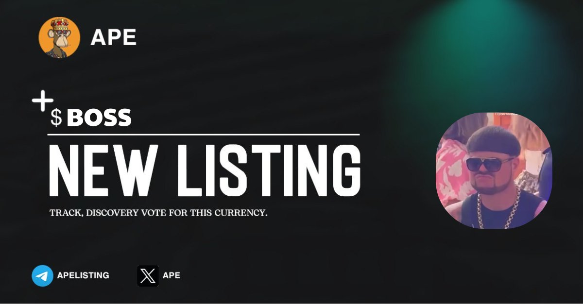 apelisting's tweet photo. ⚡️ 𝗡𝗲𝘄 𝗟𝗶𝘀𝘁𝗶𝗻𝗴!

🔥 Entered Trending | @bossonbonk
$BOSS | #BOSS
📊 LIQ: $580K | MC: $9.8M
Contrack : GUy9Tu8YtvvHoL3DcXLJxXvEN8PqEus6mWQUEchcbonk
#SOL #Crypto #Bitcoin https://t.co/wsVeQx3kxE