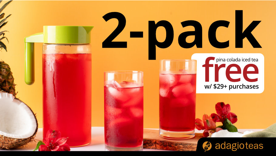 No booze, no caffeine. 🍍 Piña Colada Iced Tea is more exciting than it sounds!

This iced tea blends pineapple, coconut, hibiscus &amp; apple into a fruity sip worth investing in a lounge chair and parasol for.

Spend $29+ &amp; get a FREE cold brew sample! 🥥

adagio.com