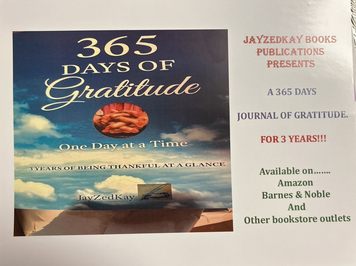 INTRODUCING THE 365 DAY JOURNAL

A 365 Day journal (times three years) out in the bookstores and through Amazon or Barnes and Noble …. Write down what you are grateful for

And enjoy three years later the great ups and downs you have lived through!