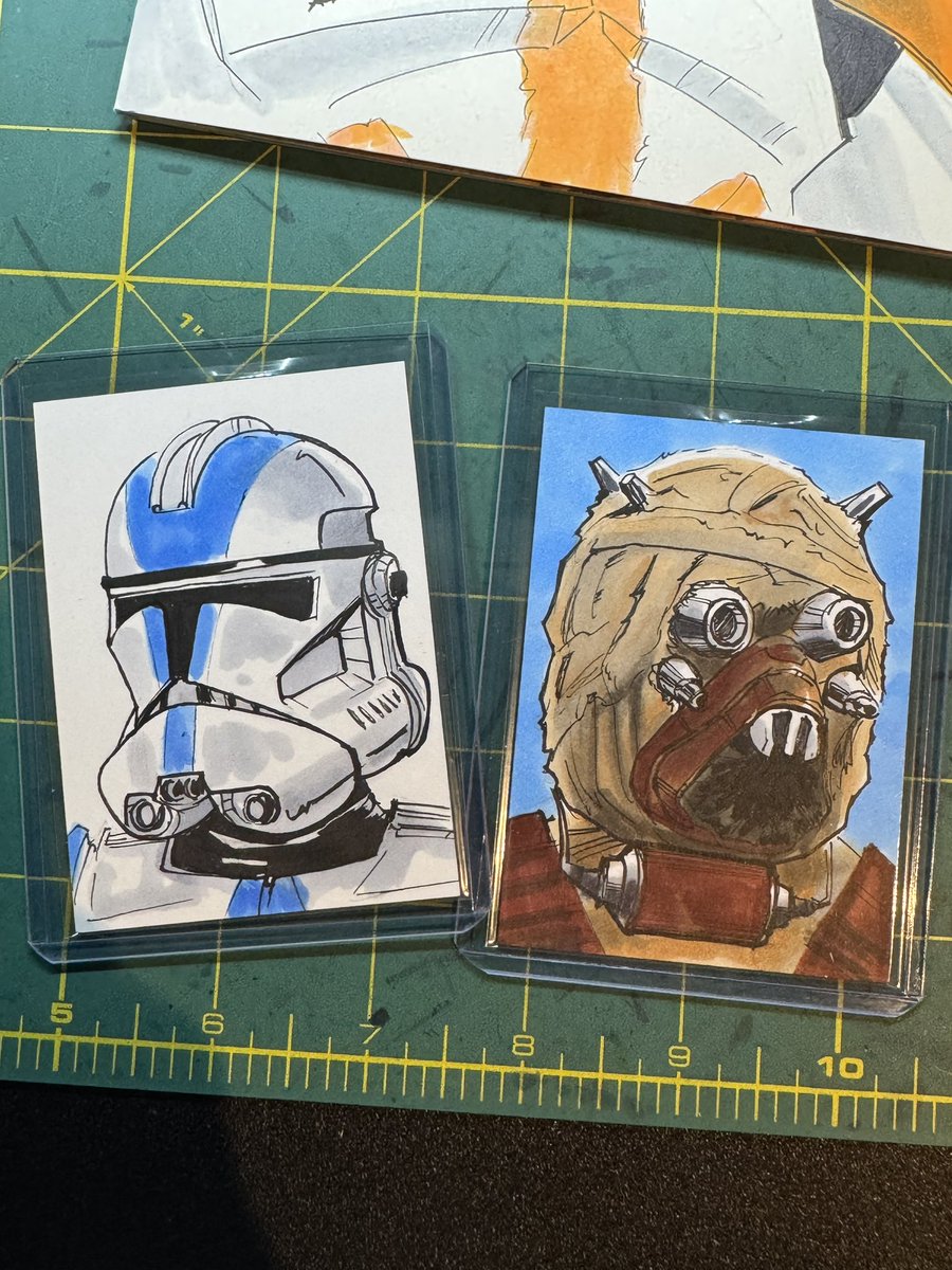 Tonight’s Whatnot Livestream offerings. Found an old Star Wars blank sketch cover and made a Commander Cody and auctioned it off. #starwars #sketchcovers #starwarsart