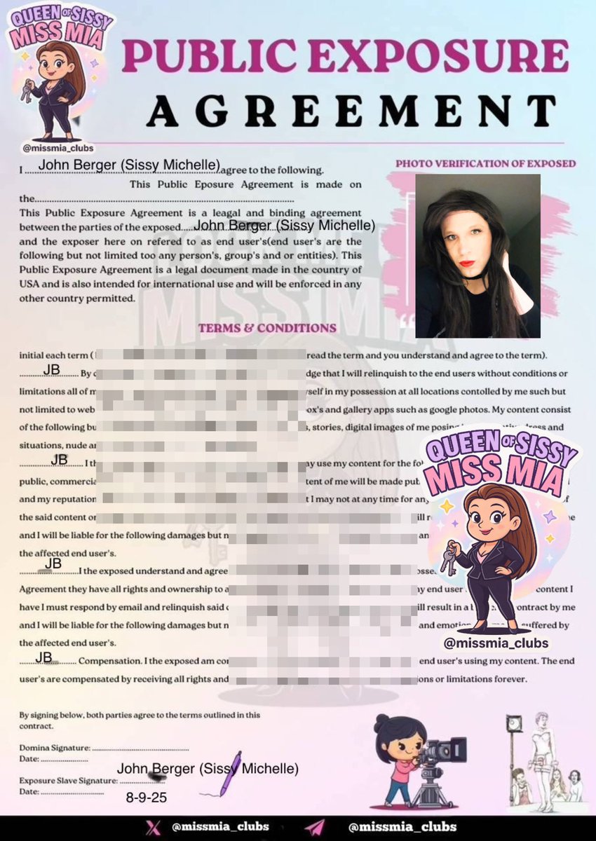 missmia__clubs's tweet photo. Congratulations 🌸Sissy Michelle🌸 just sign herself into signing up the Public Exposure Contract. 
She doesn’t know how long & popular she’ll be… Every retweet could change everything. Denial, humiliation, or maybe a cruel little twist.

Are you brave enough to book your fate like {Sissy Michelle} did?

Kindly DM📥 https://t.co/yKriYCCN03 with your Contract fee