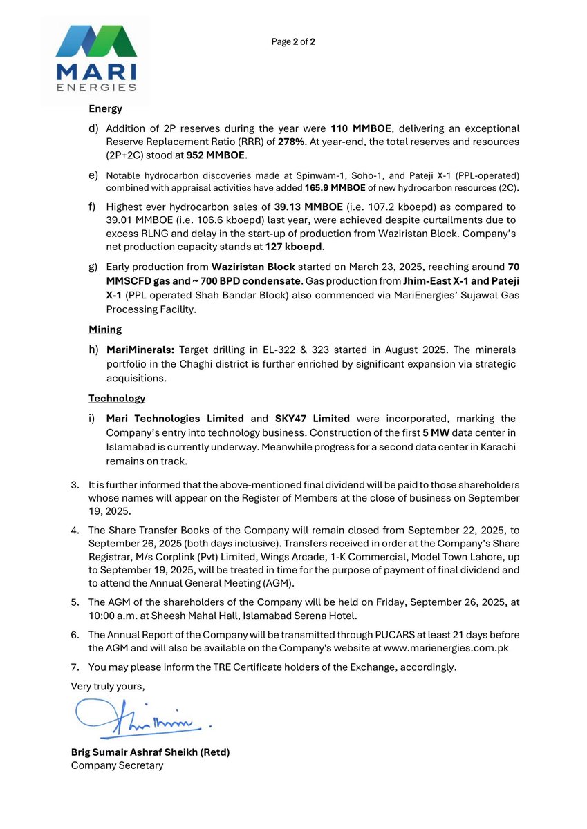 ChasePSXNotices's tweet photo. MARI - Financial Results for the Financial Year ended on June 30, 2025
#PSX #Stock #News #MARI #FinancialResults https://t.co/BQRtrIEQOv