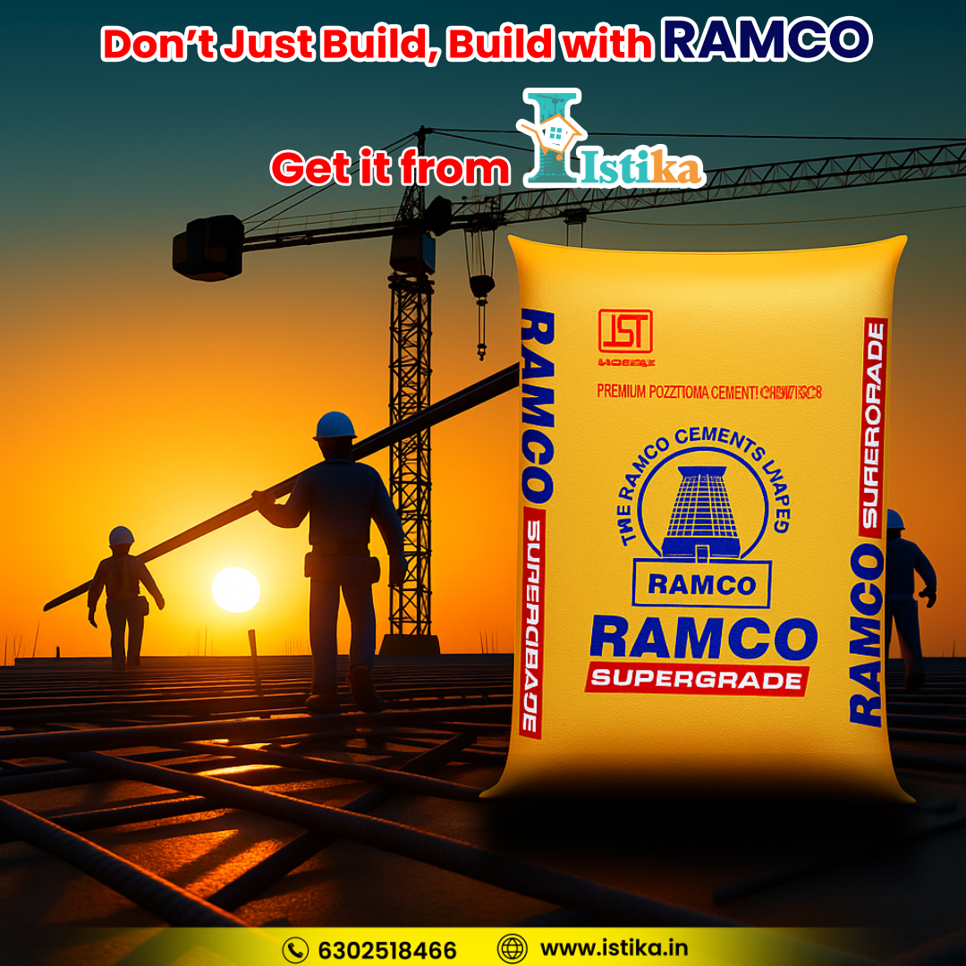 Istika_India's tweet photo. 🏗 Build stronger with Ramco Cement from Istika. Order online, get site delivery anywhere in Hyderabad.
💪 Quality that lasts, trust that builds.

➡ Buy now: https://t.co/AUJWcp6ou3
📞 Call us: 6302518466

#RamcoCement #BuildWithRamco #Istika #ConstructionIndia #OnlineCement https://t.co/vzvZYjygVT