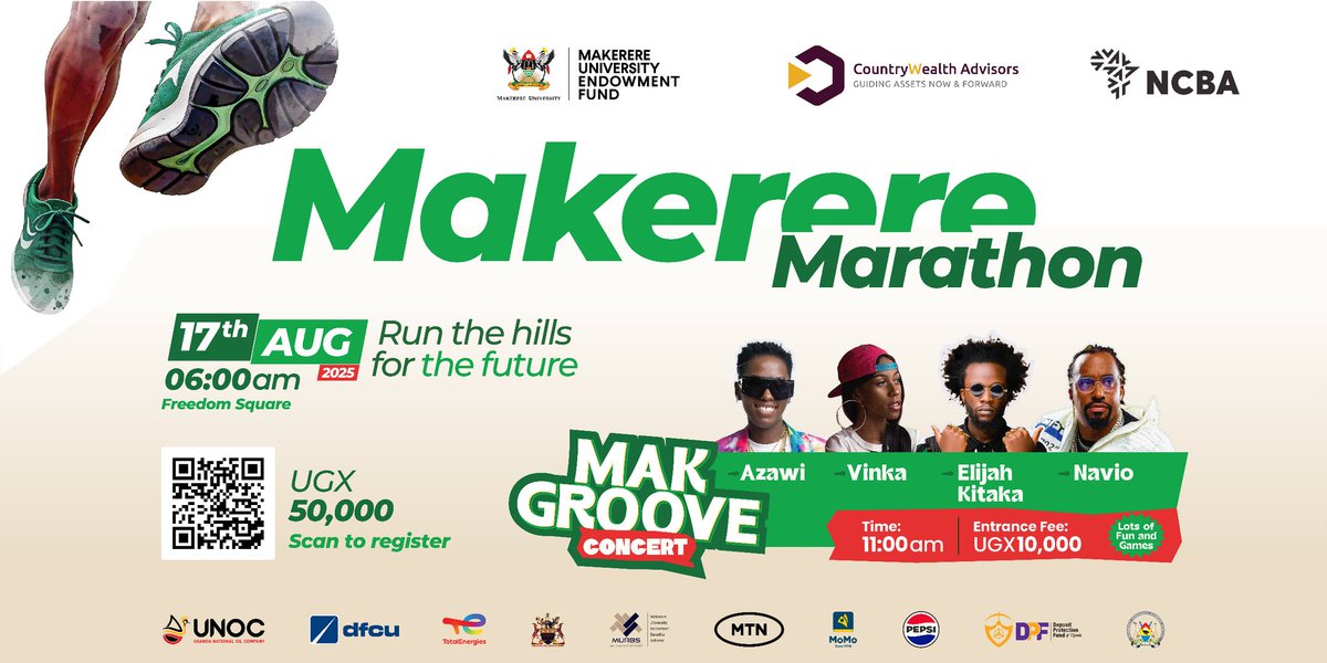 ▪︎▪︎》》Naks♡°••• (@cathynaks) on Twitter photo Be part of #MAKRun2025 on 17th Aug 2025.
Get your kit register via: endowment.mak.ac.ug/makrun/register
Don't miss out entertainment lined up for you from <a href="/AzawiOfficial/">Azawi</a> <a href="/IamVinka/">IamVinka</a> <a href="/Elijah_Kitaka1/">KITAKA</a> & <a href="/naviomusic/">NAVIO #EastLORD</a>
A warmup from <a href="/teksportsrcf/">Tek Sports and Recreation Community Facility.</a> #KeepItAtTekSports Be part of #MAKRun2025 on 17th Aug 2025.
Get your kit register via: endowment.mak.ac.ug/makrun/register
Don't miss out entertainment lined up for you from <a href="/AzawiOfficial/">Azawi</a> <a href="/IamVinka/">IamVinka</a> <a href="/Elijah_Kitaka1/">KITAKA</a> & <a href="/naviomusic/">NAVIO #EastLORD</a>
A warmup from <a href="/teksportsrcf/">Tek Sports and Recreation Community Facility.</a> #KeepItAtTekSports