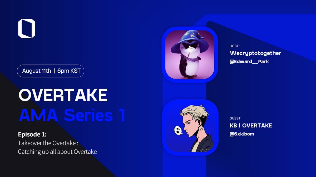 โ:โณ๏ธ Wecryptotogether (ร,G) ๊งIP๊ง(๐ด,๐) (@edward__park) on Twitter photo ๐ ์ค๋ ์ ๋
ํด๊ทผ๊ธธ ๋ผ๋์ค: Overtake ์๋ฆฌ์ฆ1 ๊ณผ ํจ๊ป!
- ์ผ์: 8์ 11์ผ ์ ๋
6์
- ์ฅ์: x.com/i/spaces/1ynJOโฆ
- ์๋: Overtake์ <a href="/0xkibom/">KB l OVERTAKE</a> ๋!!
์ค๋์ <a href="/overtake_world/">OVERTAKE</a> ์์๊ณผ ํ์ฌ ๊ทธ๋ฆฌ๊ณ ๋ฏธ๋์ ๋ํด์ ๋ชจ๋ ์์ฑ์ผ๋ก ์์๋ณด๋ ์๊ฐ์ ๊ฐ์ง๋๋ก ํ๊ฒ ์ต๋๋ค! ๋ค๋ค ์ค๋ฒํ
์ดํฌ ๊ธํ์ด์ฐจ ๐ ์ค๋ ์ ๋
ํด๊ทผ๊ธธ ๋ผ๋์ค: Overtake ์๋ฆฌ์ฆ1 ๊ณผ ํจ๊ป!
- ์ผ์: 8์ 11์ผ ์ ๋
6์
- ์ฅ์: x.com/i/spaces/1ynJOโฆ
- ์๋: Overtake์ <a href="/0xkibom/">KB l OVERTAKE</a> ๋!!
์ค๋์ <a href="/overtake_world/">OVERTAKE</a> ์์๊ณผ ํ์ฌ ๊ทธ๋ฆฌ๊ณ ๋ฏธ๋์ ๋ํด์ ๋ชจ๋ ์์ฑ์ผ๋ก ์์๋ณด๋ ์๊ฐ์ ๊ฐ์ง๋๋ก ํ๊ฒ ์ต๋๋ค! ๋ค๋ค ์ค๋ฒํ
์ดํฌ ๊ธํ์ด์ฐจ