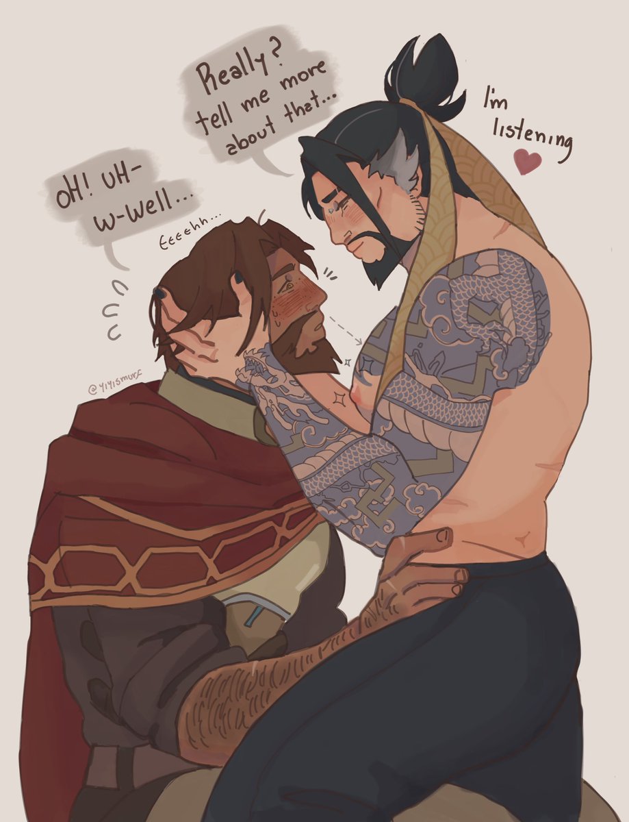 yiyismurf's tweet photo. hanzo loves listening to his boyfriend yap 🐕🩷 #yeehan https://t.co/YH6ZyFqWKc
