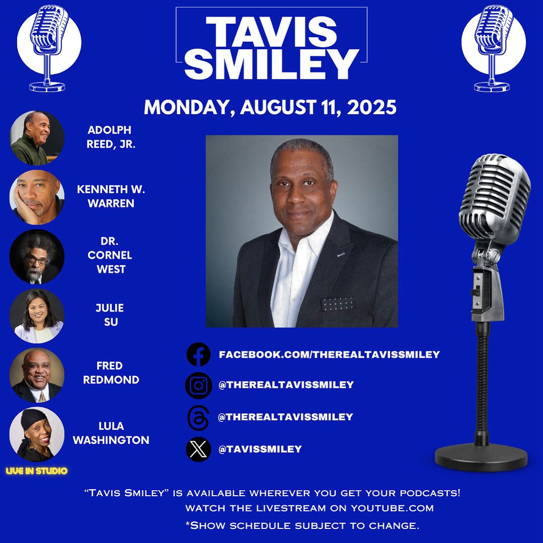 tavissmiley's tweet image. #kbla1580 #unapologeticallyprogressive #tavissmiley #tavissmileyshow #adolphreedjr #kennethwarren #cornelwest #juliesu #fredredmond #lulawashington @JulieSuLabor @AFLCIO