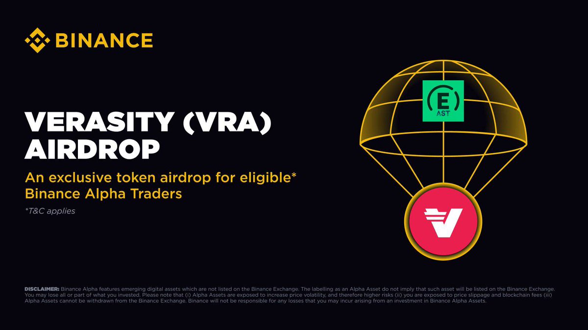 AlphaStruct's tweet image. $VRA Cross-Chain Listing on BNB Smart Chain
The listing of $VRA on the BNB Smart Chain via @binance Alpha marks a significant milestone, unlocking access to one of the largest and most dynamic markets in Web3 for traders and token holders alike.
Powered by AlphaStruct, the $VRA…