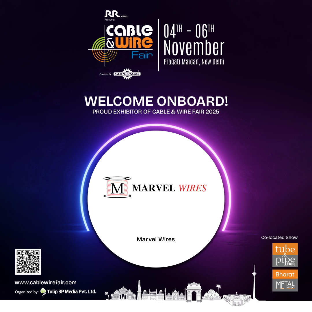 cablewirefair's tweet image. We are Honored to Welcome, Marvel Wires at @CableWireFair 𝟐𝟎𝟐𝟓.

📅4-6 Nov 2025 |📍Pragati Maidan, New Delhi
🔗For more info, visit: cablewirefair.com

#CableWireFair #WireExpo #CableExpo #WireExhibition #CableExhibition #WireIndustry #CableIndustry #CWF #MarvelWires