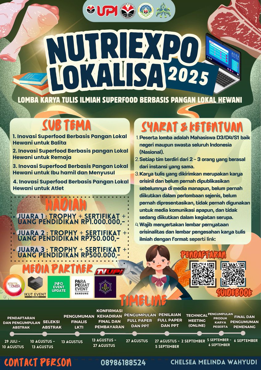 dinnerdraft's tweet photo. NUTRIEXPO LOKALISA 2025 ‼️‼️

#lombaKTI #lombamahasiswa #lombaupi #lombabersertifikat #lombapanganlokal 

INFORMASI SELENGKAP NYA ADA DI QR CODE BERIKUT YA👇🏻👇🏻👇🏻 https://t.co/FkZDKukvRC