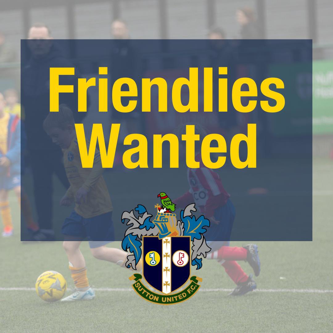 SUFC Junior colts Section (boys) (@sufcjuniors) on Twitter photo Sutton united u9 are looking for friendly fixtures on the following dates
August 31st
September 7th
For further details please contact
jack84taylor@gmail.com
<a href="/suttonunited/">Sutton United</a> Sutton united u9 are looking for friendly fixtures on the following dates
August 31st
September 7th
For further details please contact
jack84taylor@gmail.com
<a href="/suttonunited/">Sutton United</a>