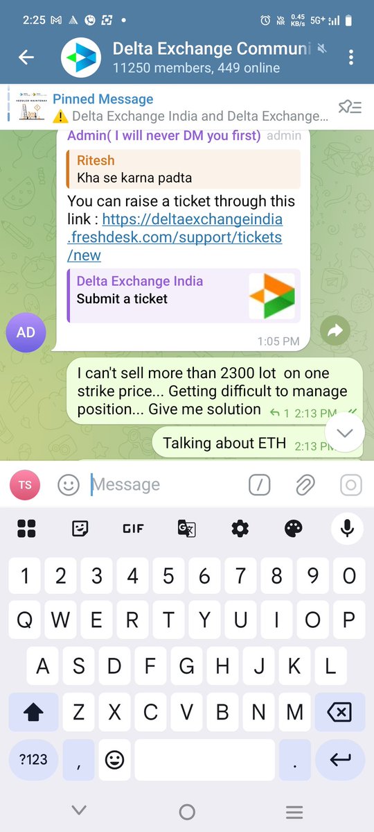 Tejas Save (@tejas__save) on Twitter photo Don't teach me how market depths works
Seems delta exchange doing own market maker, Not able to sell Atm options more than 2300 lots in ETH
<a href="/NeerajT4/">Neeraj Thakur</a> <a href="/pankaj_delta_ex/">Pankaj Balani</a> <a href="/Delta_Exchange/">Delta Exchange</a> Don't teach me how market depths works
Seems delta exchange doing own market maker, Not able to sell Atm options more than 2300 lots in ETH
<a href="/NeerajT4/">Neeraj Thakur</a> <a href="/pankaj_delta_ex/">Pankaj Balani</a> <a href="/Delta_Exchange/">Delta Exchange</a>