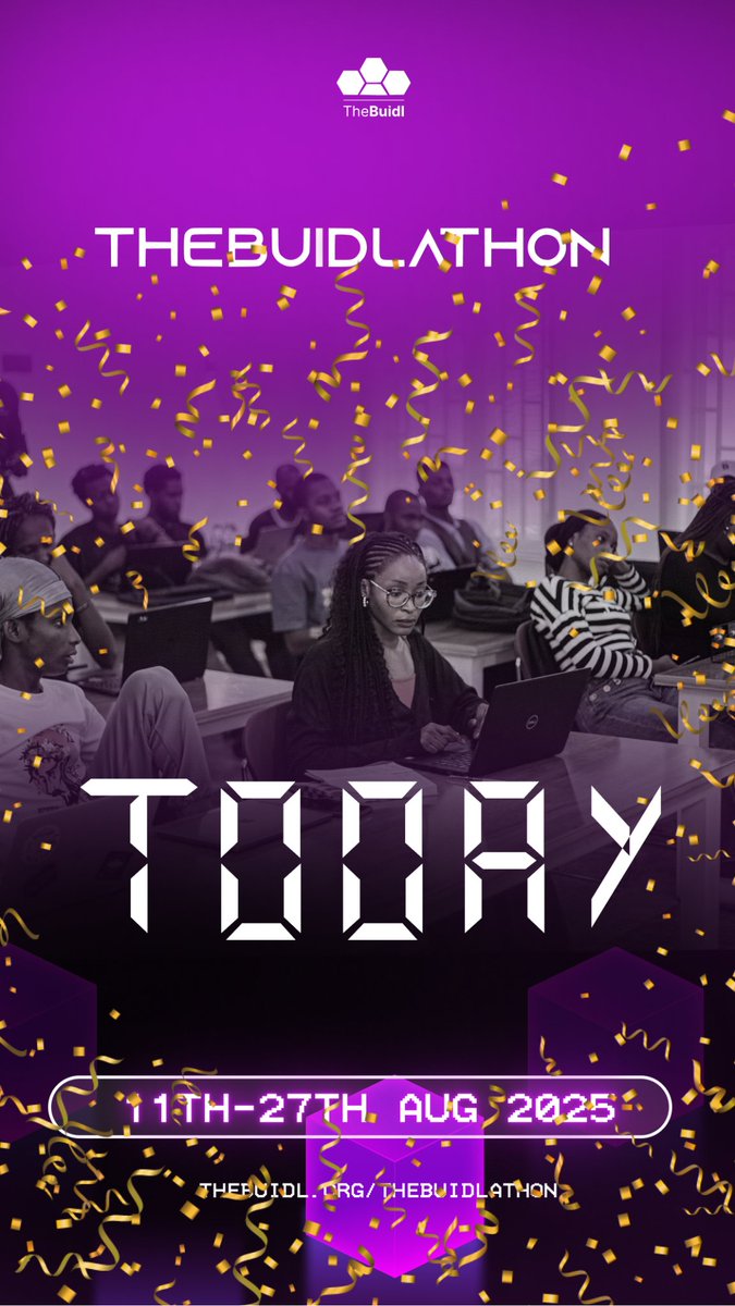 the_buidl's tweet image. 🚨 IT’S TODAY! 🚨
The wait is OVER — #TheBuidlathon officially kicks off TODAY! 🏁🔥
For the next few days, Africa’s boldest builders will innovate, collaborate & compete for glory — online AND live at The Buidl Grid ⚡ (fully loaded with all the tools, mentors & resources you…