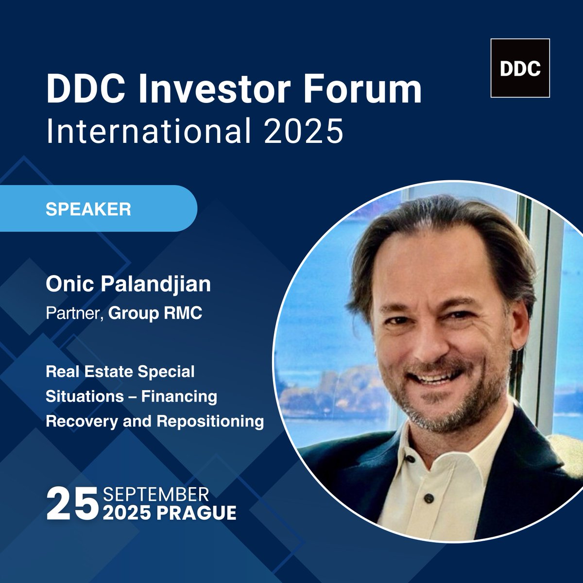 ddcfinancial's tweet photo. We’re thrilled to welcome Onic V. Palandjian, Partner at Group RMC, to the #DDCInvestorForum 2025 in Prague! He’ll join the panel on Real Estate Special Situations - exploring financing recovery, repositioning assets &amp; innovative capital solutions. https://t.co/FZvTxD9TTK
