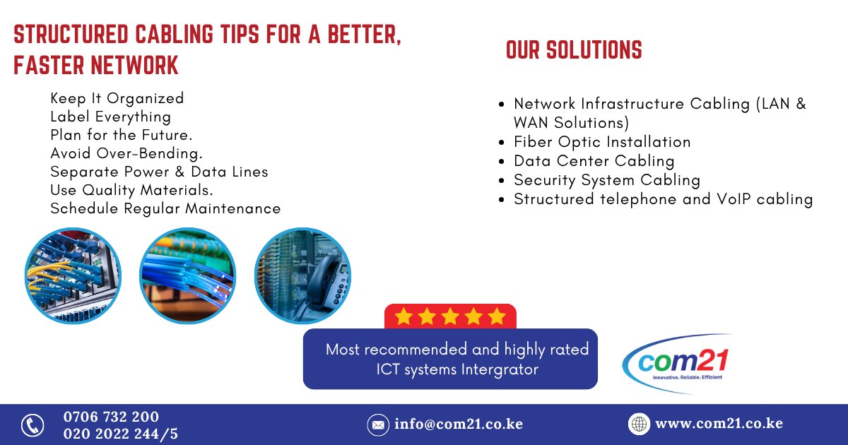 ComTwentyOne_'s tweet image. Your network’s performance starts with a strong foundation. Here’s how to keep it fast, reliable, and future-ready.
#tips #StructuredCabling