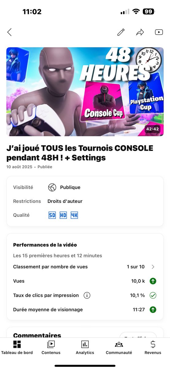 10k vues en 15 heures … WOW