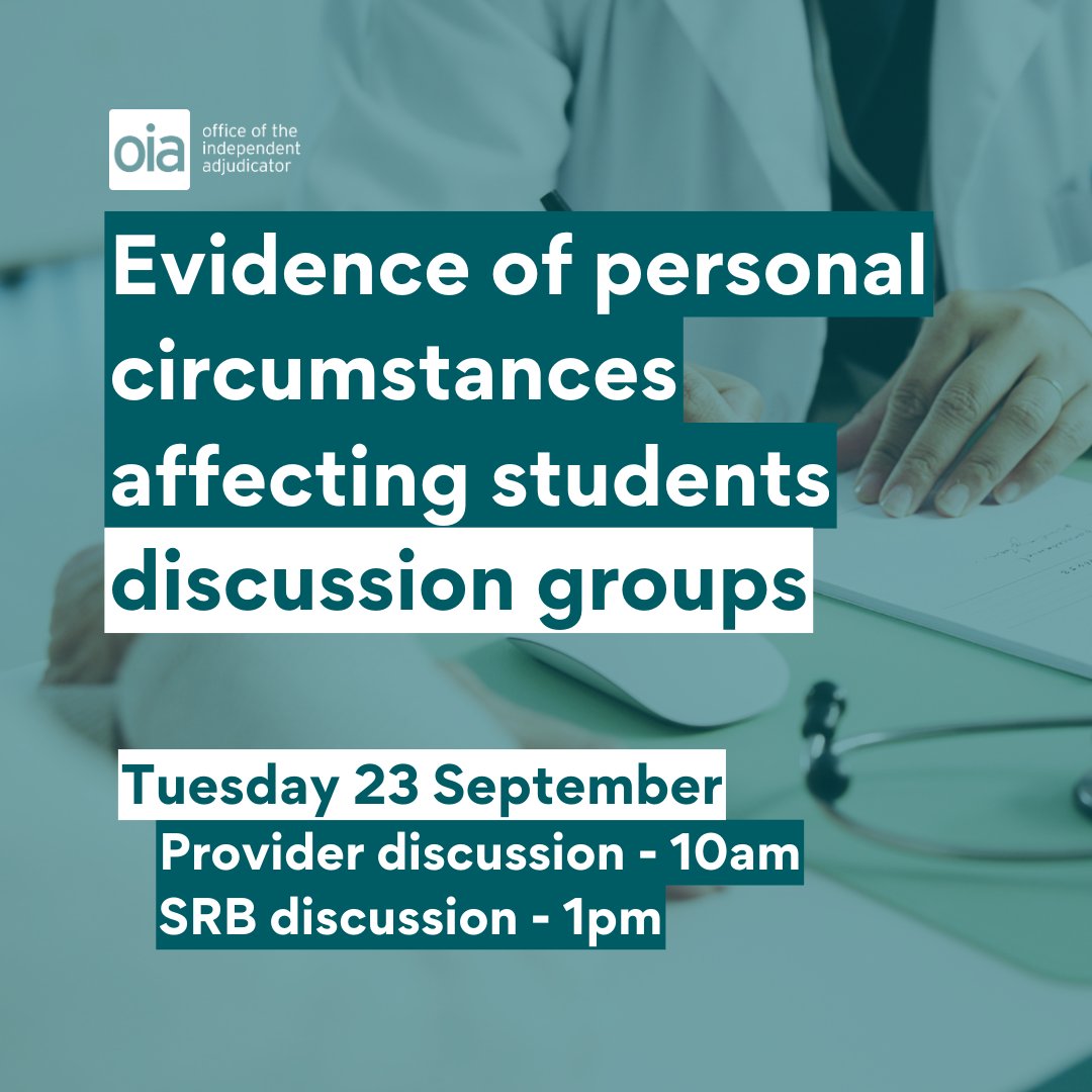 If you have experience in responding to or supporting students through processes that have required a student to produce evidence about their personal circumstances and would be willing to share any themes, trends or developments, join us for a discussion.
oiahe.org.uk/about-us/shari…
