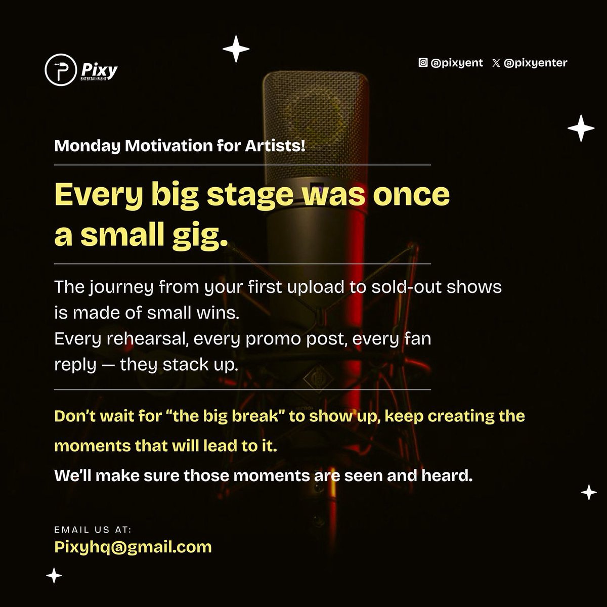 Pixyenter's tweet photo. #musicmarketing #Playlistpitching https://t.co/YdgcfD3YQk
