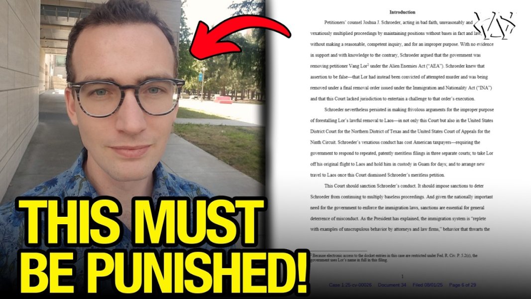 Trump DOJ Demands SANCTIONS against 'Pro Bono' #Immigration Lawyer!!
youtube.com/watch?v=SUJJY5…
By Robert Gouveia Esq./08 Aug 2025
26+ mins

A pro bono lawyer faces Trump-era sanctions after wild court claims ..