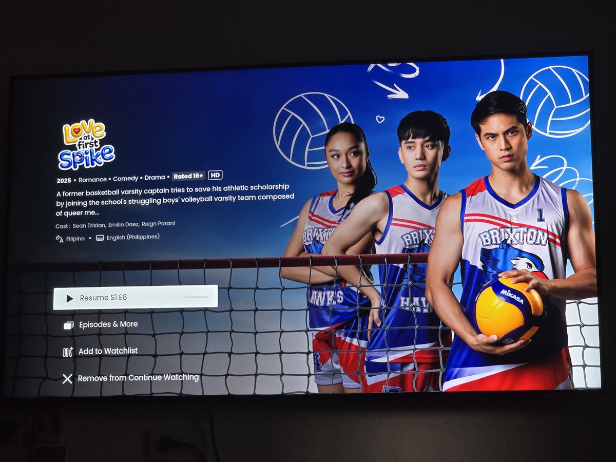 jhndrrck's tweet photo. I just finished watching #LoveAtFirstSpikeFinale and damn, what a great way to end this amazing series!!! 🥹😭
Hoping @ofc_iwant to produce more of this pls!!! Kudos to all the cast, staff, and prod!!! https://t.co/G97Y2F6cYu