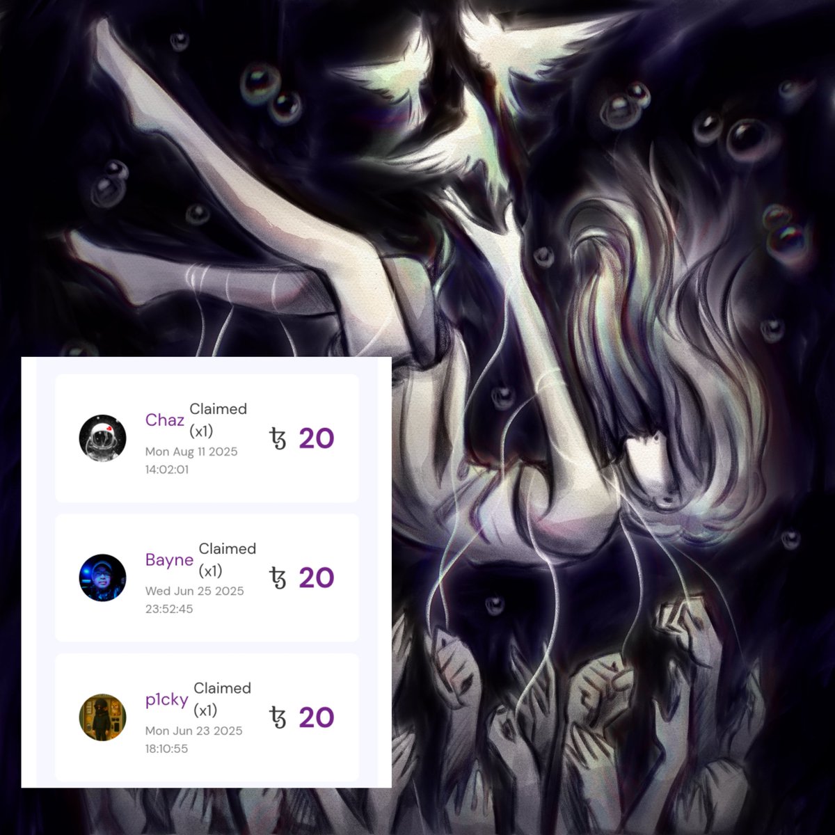🪽SOLD OUT🪽

Thank you, my dear friends
<a href="/Chazwesley99/">ᴄʜᴀᴢ | ᴏɴᴇʟᴏᴠᴇᴅᴀᴏ</a>
<a href="/MrBayne_0/">Bayne</a>
<a href="/Crip2DaX/">p1cky.eth</a>
 for supporting my artwork "Inertia" and me 🤍🤍

Your support for my creativity is very valuable and important to me!

Much love🫴🏼✨