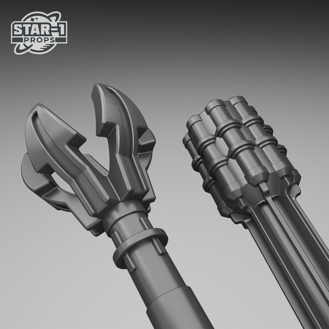 Presenting my contribution to the latest Doctor Who release, History of the Daleks Set #21 Eve of The Daleks.

I designed the new Dalek Gatling Gun Arm and Open Claw, balancing detail with the practical limitations of manufacturing.

-Nik