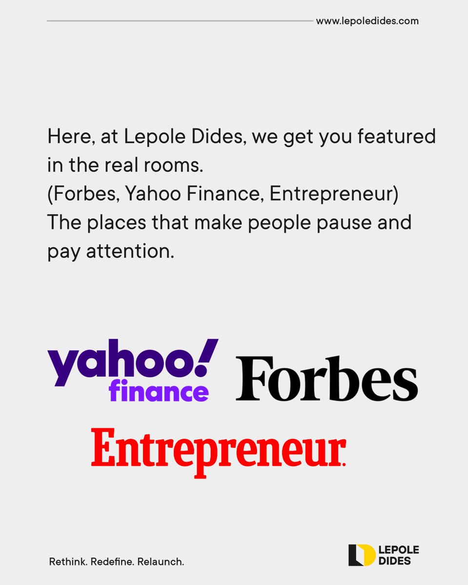 LepoleDides's tweet photo. Your next client isn’t scrolling your feed.
They’re Googling you.

What they see could close the deal… or kill it.

We put you in places that scream credible,
Forbes. Entrepreneur. Yahoo Finance.

Not just featured. Respected.

📩 DM to get started. https://t.co/gnR0YOCt0I