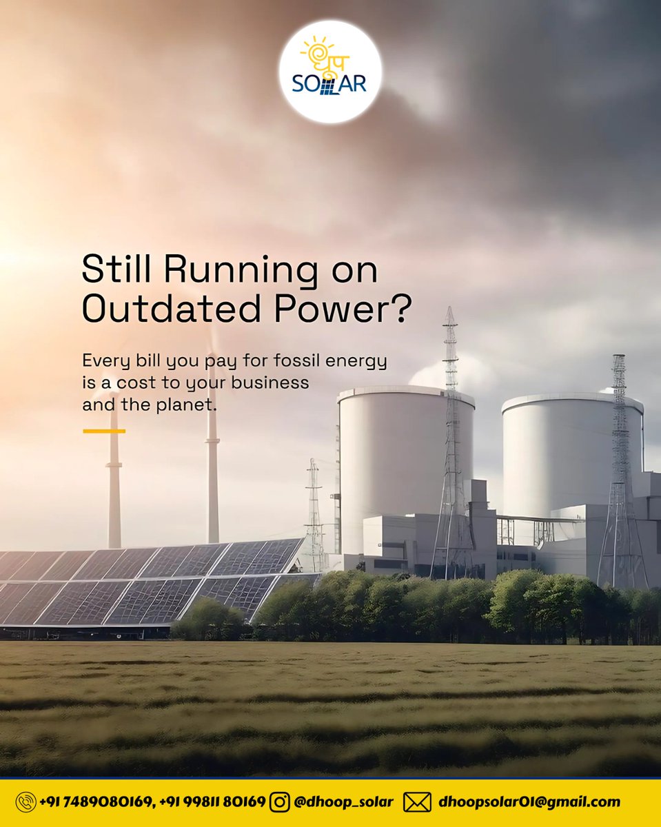☀️ Dhoop SOLAR
Still running on outdated power? ⚡
.
Gmail:- dhoopsolar01@gmail.com
Visit Us: dhoopsolar.in
.
#DhoopSolar #solar #SolarEnergy #FreeElectricity #GoGreen #SolarSavings #GreenEnergy #SolarPower #SustainableLiving #LowerElectricityBills #IncreaseHomeValue