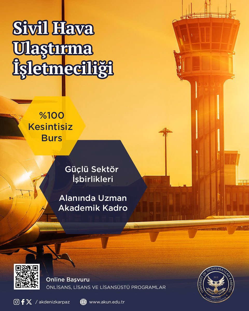 🛫 Geleceğin Hava Ulaştırma Yöneticileri Burada Yetişiyor!

📍 Uzman akademik kadro
📍 Sektörle iç içe uygulamalı eğitim
📍 Uluslararası geçerli diploma

📢 Kontenjanlar dolmadan tercihini yap!
📲 WhatsApp Destek Hattı: 0548 830 2590