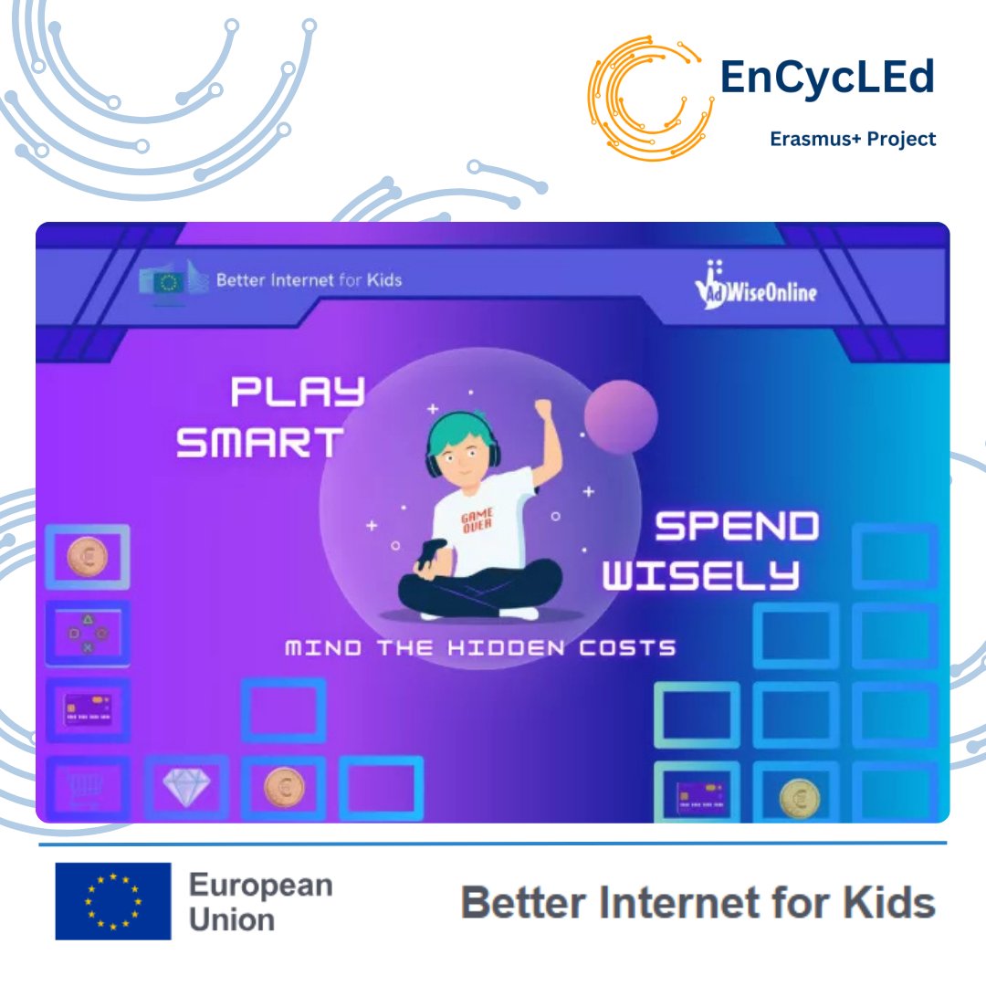 The #EnCycLEd #ErasmusPlusProject would like to draw your attention to the annual #AdWise online campaign, launched by Better #Internet for #Kids. More than just a campaign, AdWise online 2025 has the mission of protecting young players from #digital #gambling. 💯

#cybersecurity