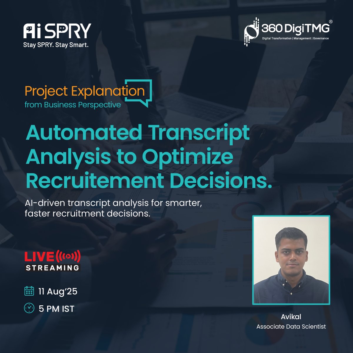 360digitmg's tweet image. 🚀Automated Transcript Analysis to Optimize Recruitment Decisions | 360DigiTMG 🚀

📺 Access the session via the provided link:
youtube.com/live/rPeSgRNyO…

👇 SUBSCRIBE TO 360DigiTMG’s YOUTUBE CHANNEL NOW 👇
youtube.com/@360DigiTMG?su…

#RecruitmentOptimization #TranscriptAnalysis